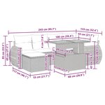 vidaXL Salon de jardin avec coussins 7 Pièces beige résine tressée