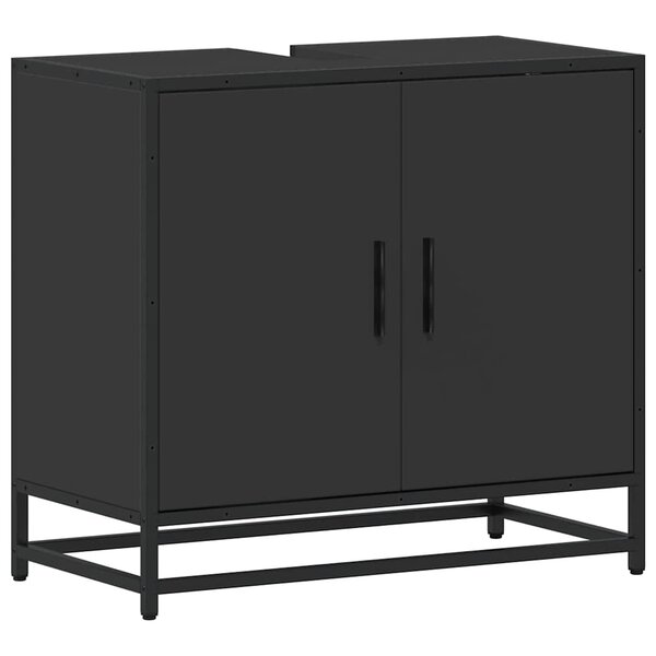 vidaXL Armoire de lavabo de salle de bain noir 65x33x60 cm