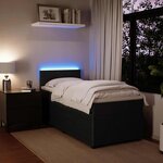 vidaXL Sommier à lattes de lit avec matelas Noir 90x190 cm Velours