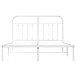 vidaXL Cadre de lit métal avec tête de lit blanc 140x190 cm