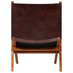 vidaXL Chaise de relaxation pliable Marron Cuir véritable