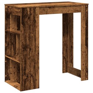 vidaXL Table de bar avec étagères vieux bois bois d'ingénierie