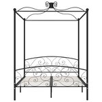 vidaXL Cadre de lit à baldaquin sans matelas noir métal 180x200 cm