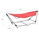 vidaXL Hamac avec support pliable Rouge