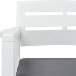 vidaXL Banc de jardin à 2 places et coussins 133 cm Plastique Blanc