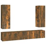 vidaXL Ensemble de meubles TV 5 Pièces Chêne fumé Bois d'ingénierie