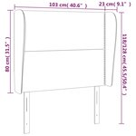 vidaXL Tête de lit avec oreilles Gris clair 103x23x118/128 cm Velours