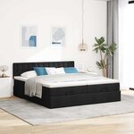 VidaXL Cadre de lit ottoman avec matelas noir 200x200cm tissu