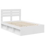 vidaXL Cadre de lit avec tête de lit Blanc 135 x 190 cm Pin massif