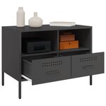 vidaXL Meubles TV 2 Pièces noir 68x39x50 5 cm acier