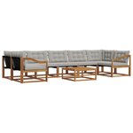 vidaXL Ensemble de canapés d'extérieur 8 Pièces Gris Naturel et Clair