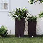 vidaXL Jardinière et intérieur amovible marron 21 /49 L rotin PP