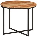vidaXL Table basse 55x55x45 cm bois massif acacia et fer