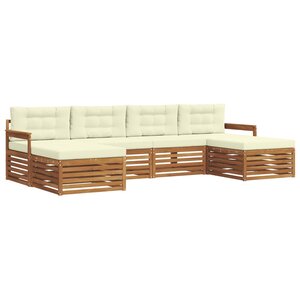 vidaXL Ensembles de canapés avec coussin 6 Pièces Naturel et Crème