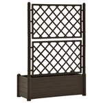 Vidaxl jardinière avec treillis 100x43x142 cm pp moka