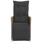 vidaXL Chaises inclinables de jardin lot de 2 et coussins gris rotin