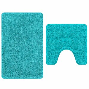 vidaXL Ensemble de tapis de bain antidérapants 2 Pièces Turquoise PP