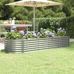 vidaXL Lit surélevé de jardin Acier galvanisé Argenté