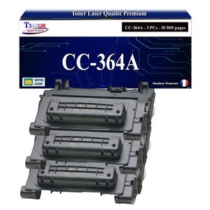 T3AZUR -3x Toners compatibles avec HP CC364A / CE390A (64A/90A) pour HP Laserjet P4515  P4515N  P4515TN  P4515X  P4515XM