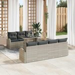 vidaXL Ensemble de canapé de jardin 8 Pièces Gris clair 100 x 55 x 73 cm