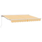 vidaXL Auvent Rétractable Jaune et blanc 250x200 cm tissu