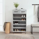 vidaXL Armoire à chaussures gris béton 60x35x105 cm bois d'ingénierie