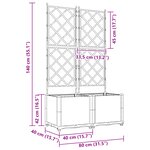 vidaXL Jardinière de jardin avec treillis 2 Pièces Noire 80x40x143 cm