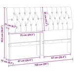 vidaXL Tête de lit capitonnée Gris foncé 150 cm Pin massif