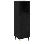 vidaXL Cabinet de salle de bain avec porte Chêne noir 30 x 30 x 100 cm