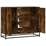 vidaXL Buffet chêne fumé 92x35x76 cm bois d'ingénierie
