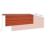 vidaXL Auvent manuel rétractable et store LED 4 5x3 m Orange et marron