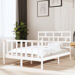 vidaXL Cadre de lit Blanc Bois de pin massif 135x190 cm Double