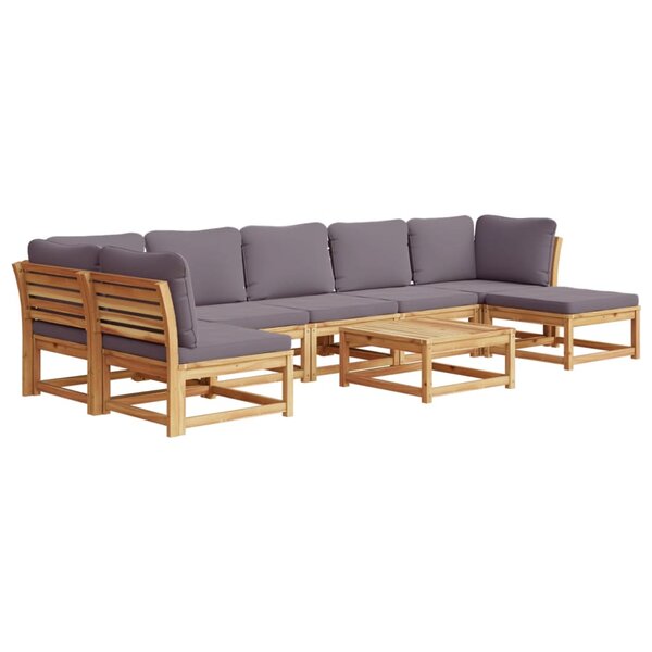 vidaXL Salon de jardin avec coussins 8 Pièces bois massif d'acacia