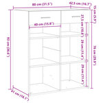 vidaXL Buffet chêne marron 80x42 5x93 cm bois d'ingénierie