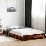 vidaXL Cadre de lit sans matelas chêne fumé 90x190 cm
