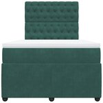 vidaXL Sommier à lattes de lit et matelas Vert foncé 120x200cm Velours