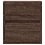 vidaXL Table de chevet murale avec lumières LED chêne marron