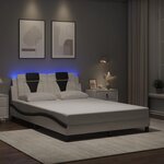 vidaXL Cadre de lit avec lumières LED blanc noir 120x200 cm similicuir