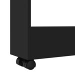 vidaXL Chariot de rangement étroit 3 niveaux noir bois d'ingénierie