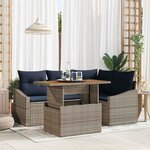vidaXL Ensemble de canapé de jardin 5 Pièces Gris Poly rotin