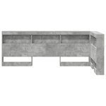 vidaXL Tête de lit de rangement Gris béton 90 cm Bois d'ingénierie