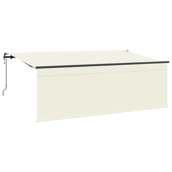vidaXL Auvent Rétractable Crème 350 x 200 cm Polyester et Aluminium