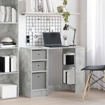 vidaXL Bureau Gris béton Bois d'ingénierie 100 x 40 x 75 cm
