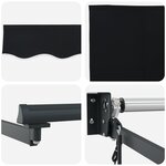 Auvent rétractable automatique vidaXL Noir 350x250 cm