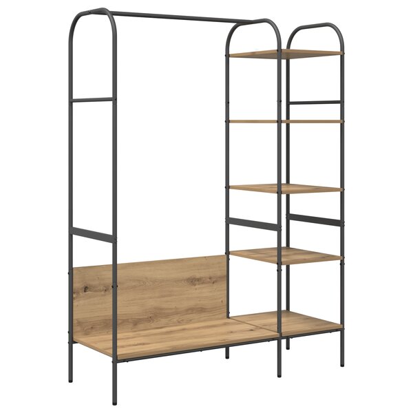 vidaXL Porte-vêtements avec étagères Chêne 120x44x160 cm Bois d'ingénierie