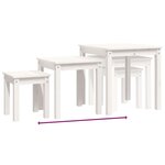 vidaXL Tables gigognes 3 Pièces Blanc Bois de pin massif