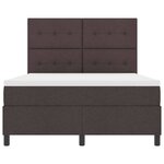 vidaXL Lit à ressorts avec matelas Marron foncé 140 x 200 cm tissu