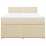 vidaXL Sommier à lattes de lit avec matelas Crème 160x200 cm Tissu