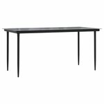 vidaXL Ensemble à manger de jardin 7Pièces noir poly rotin verre