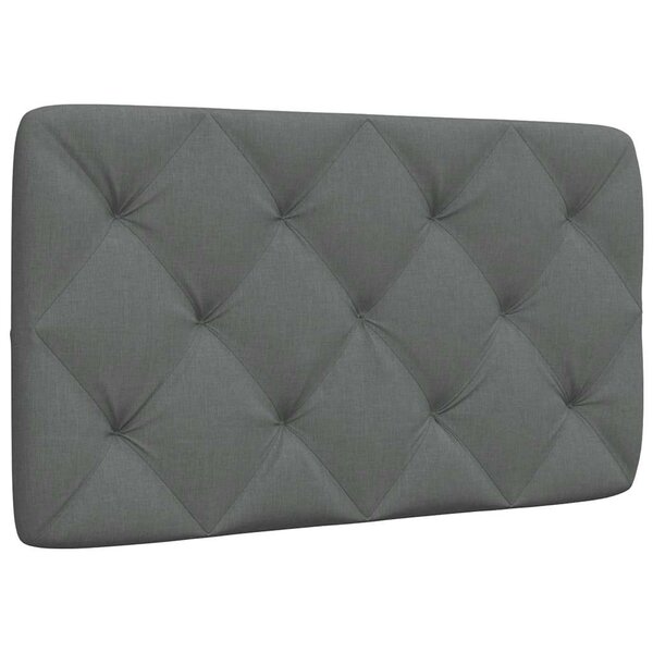vidaXL Coussin de tête de lit gris foncé 90 cm tissu